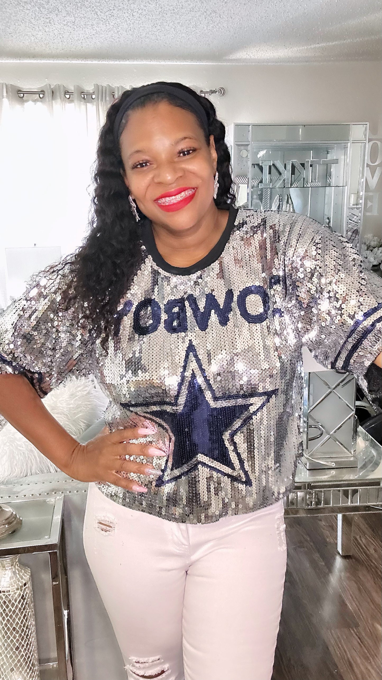 Dallas Cowboys Sequin dress shirt