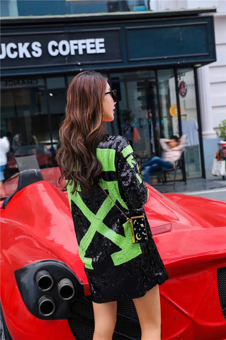 Off White Sequin Dress