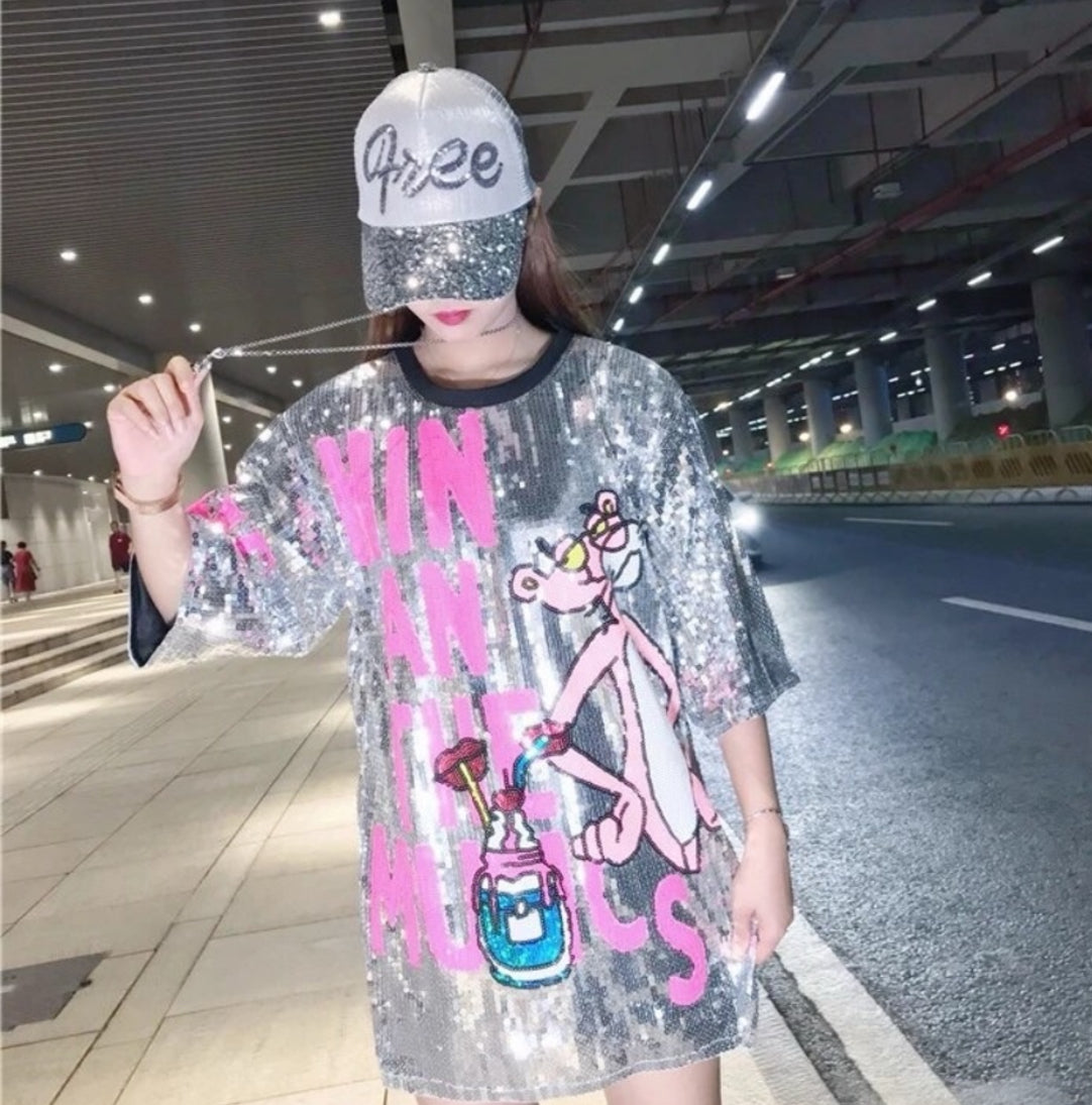 Pink Panther Sequin Dress