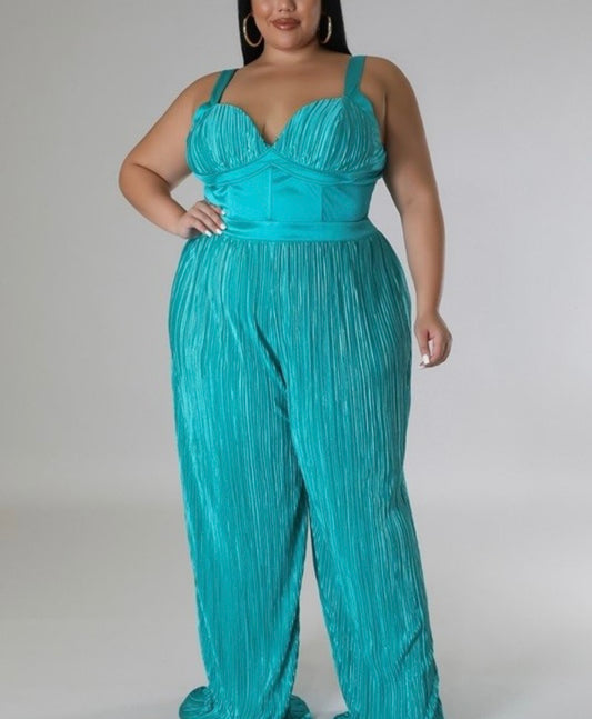 Plus Green Jumpsuit