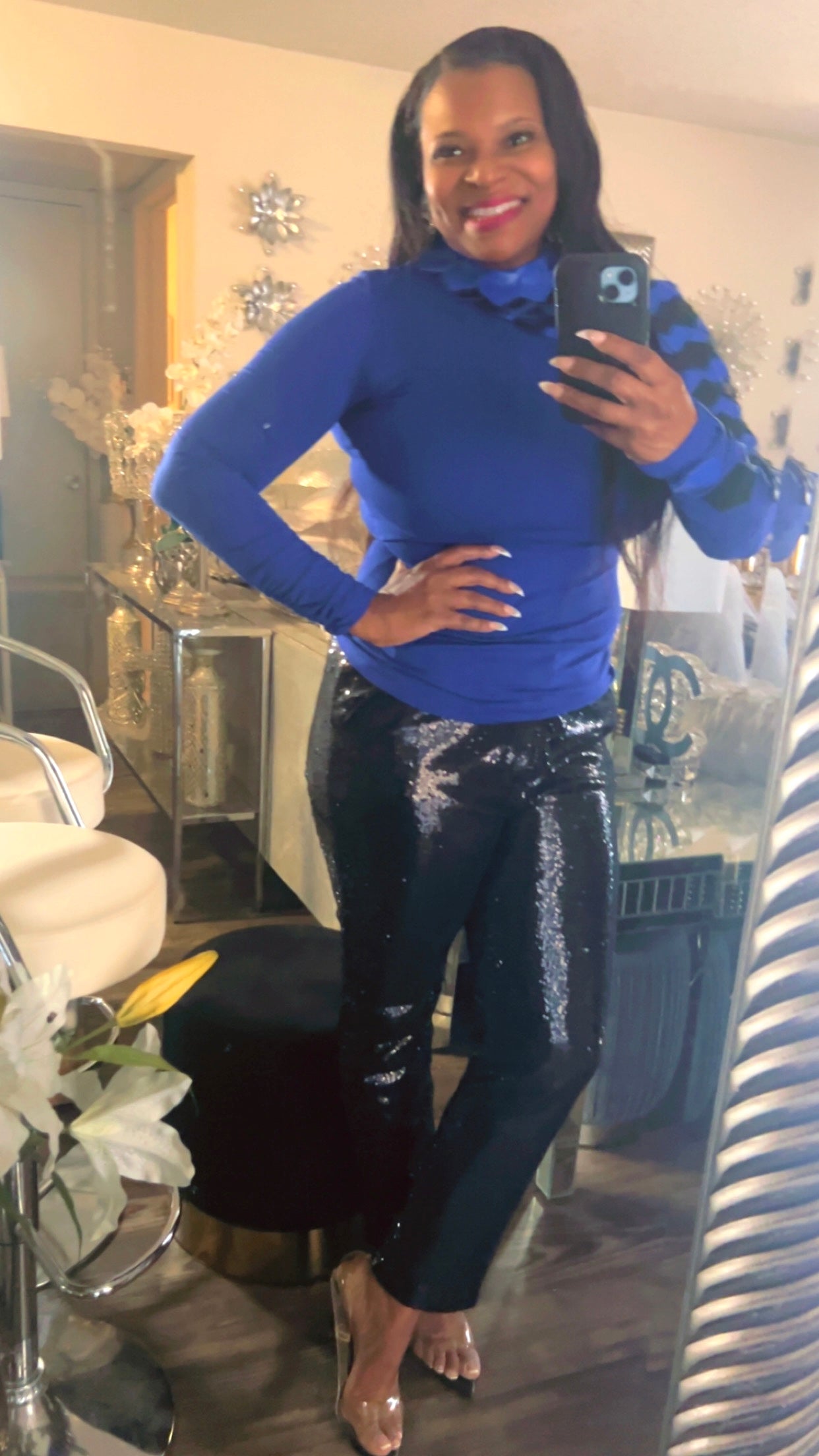 Black Sequin Pants