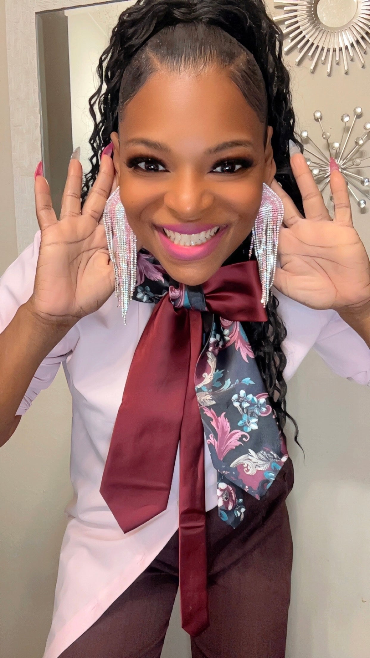 Pink Tassel Earrings