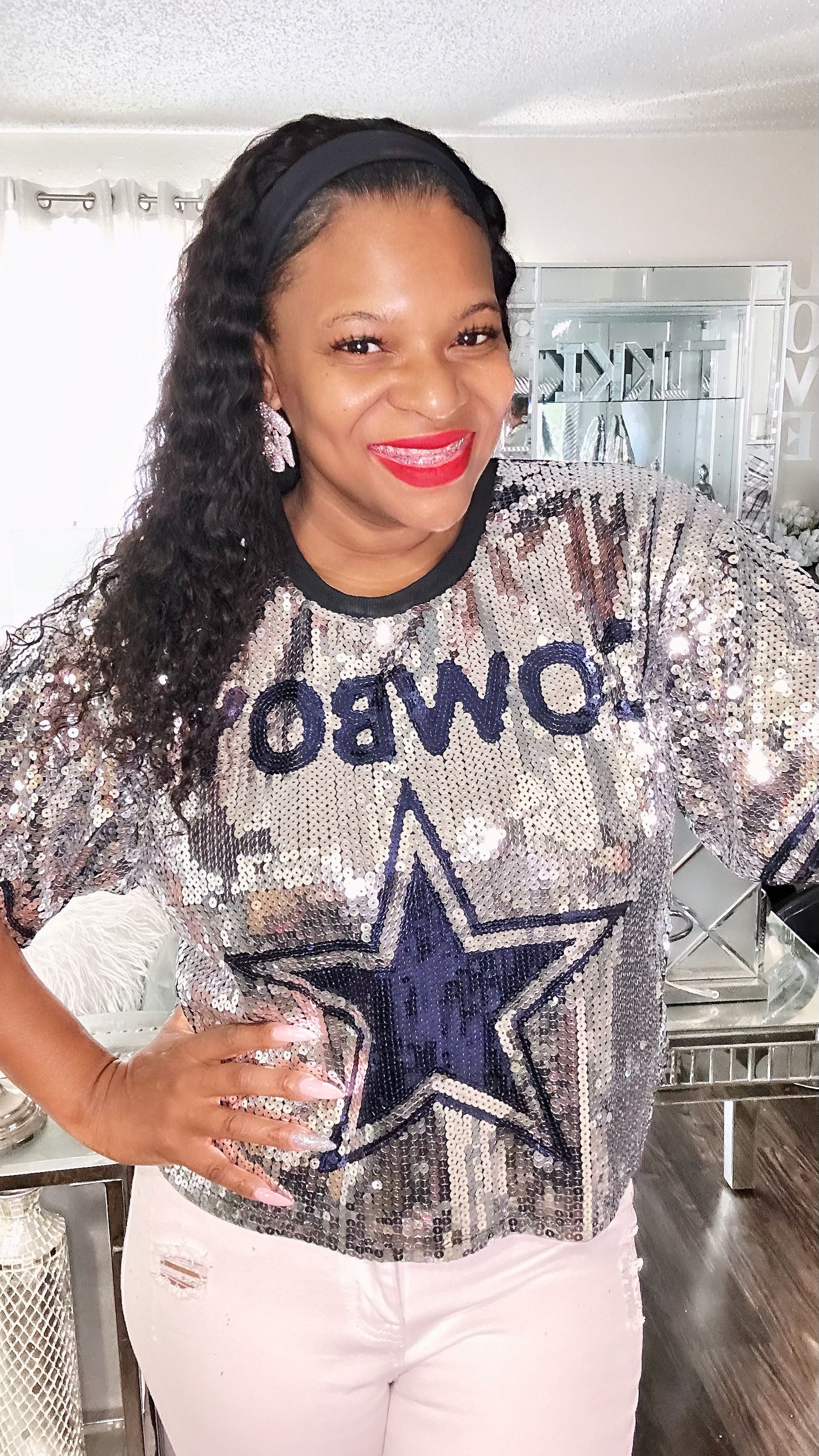 Dallas Cowboys Sequin dress shirt