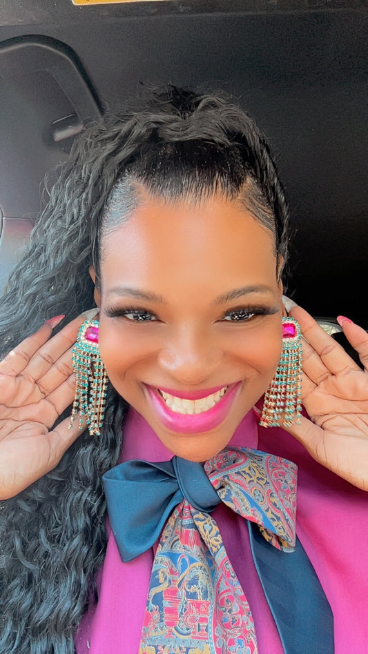 Green Tassels Earrings