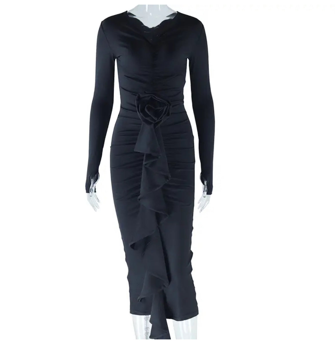 Black Bodycon long sleeve dress