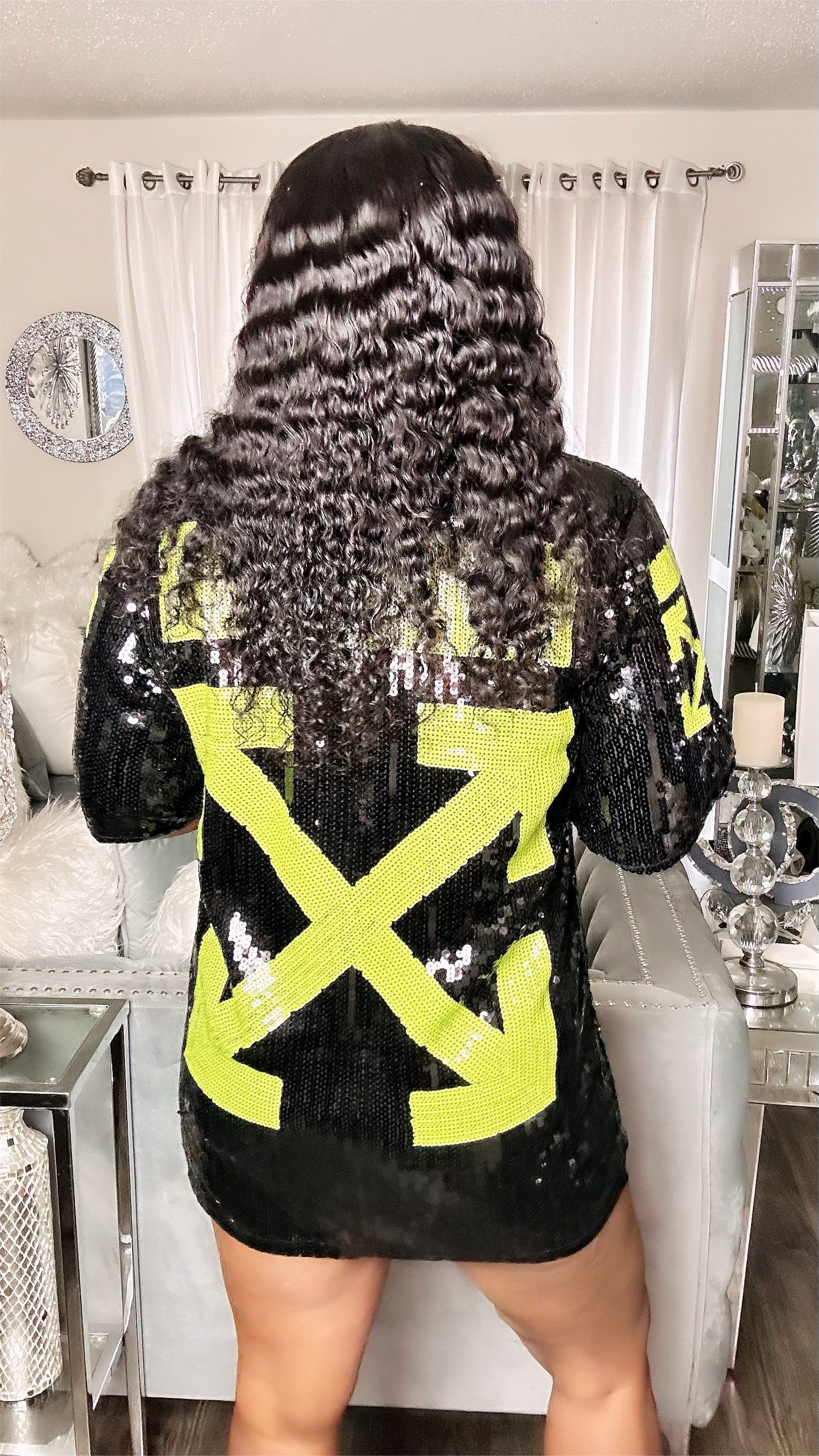 Off White Sequin Dress