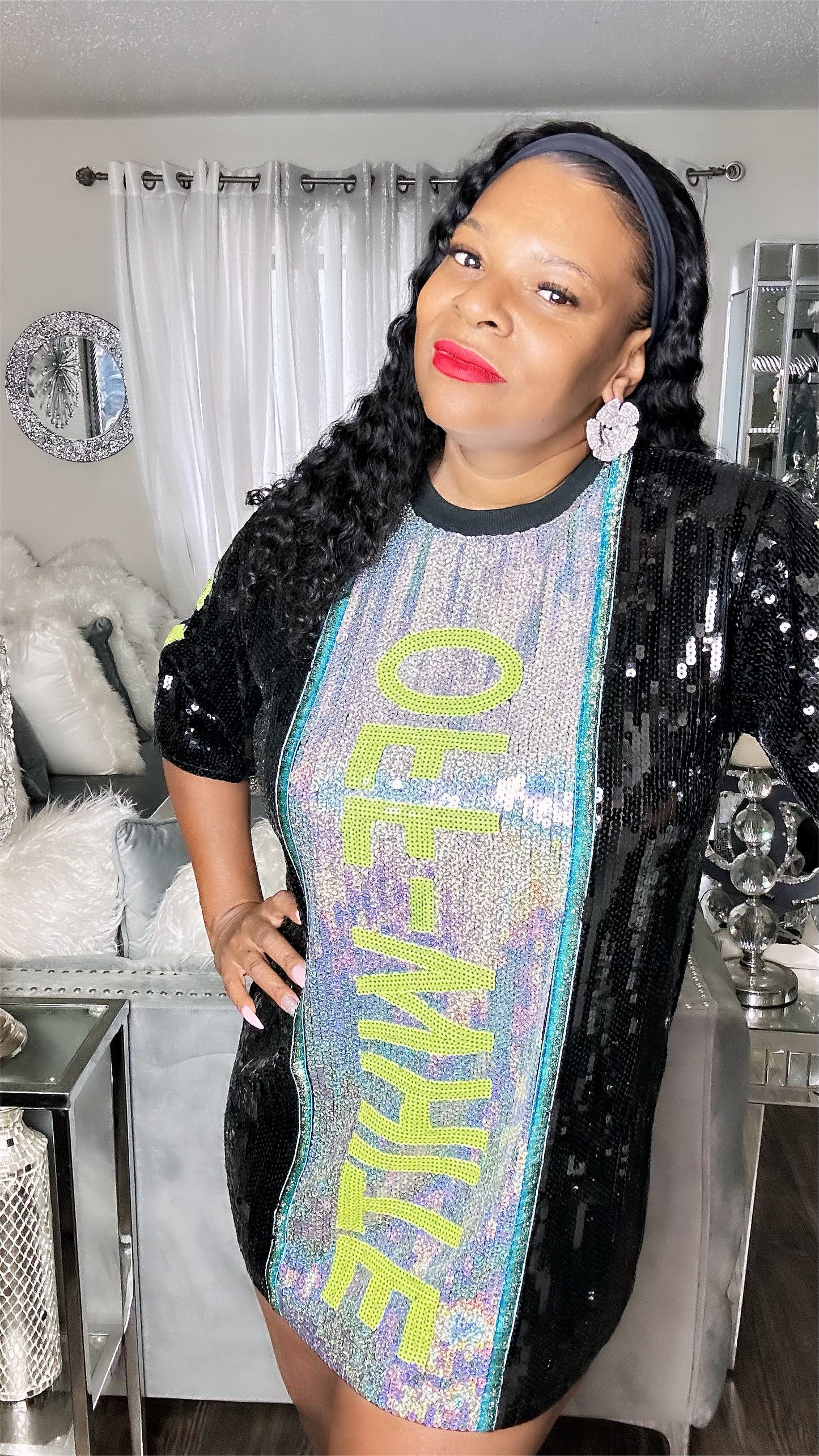 Off White Sequin Dress