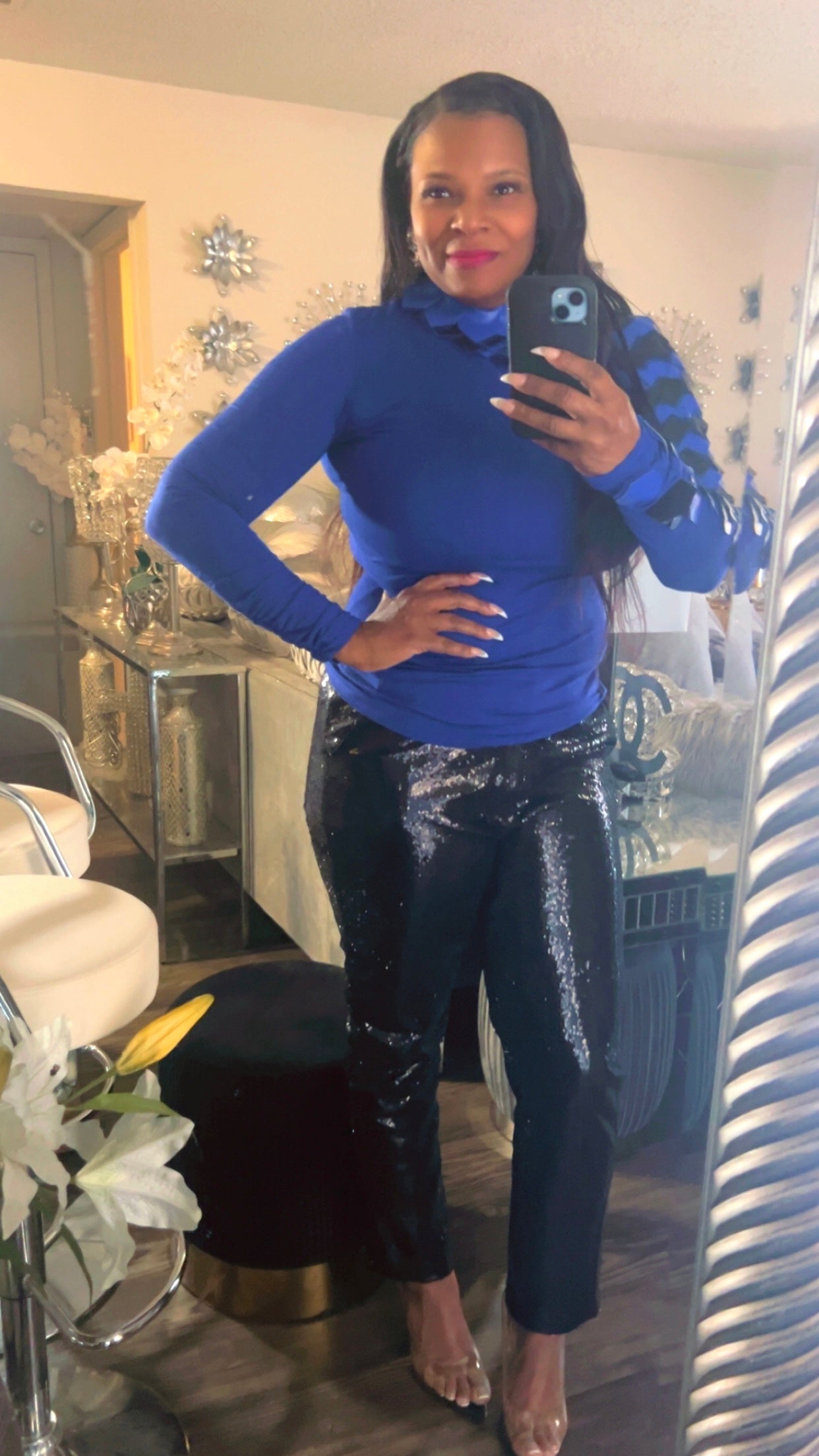 Black Sequin Pants