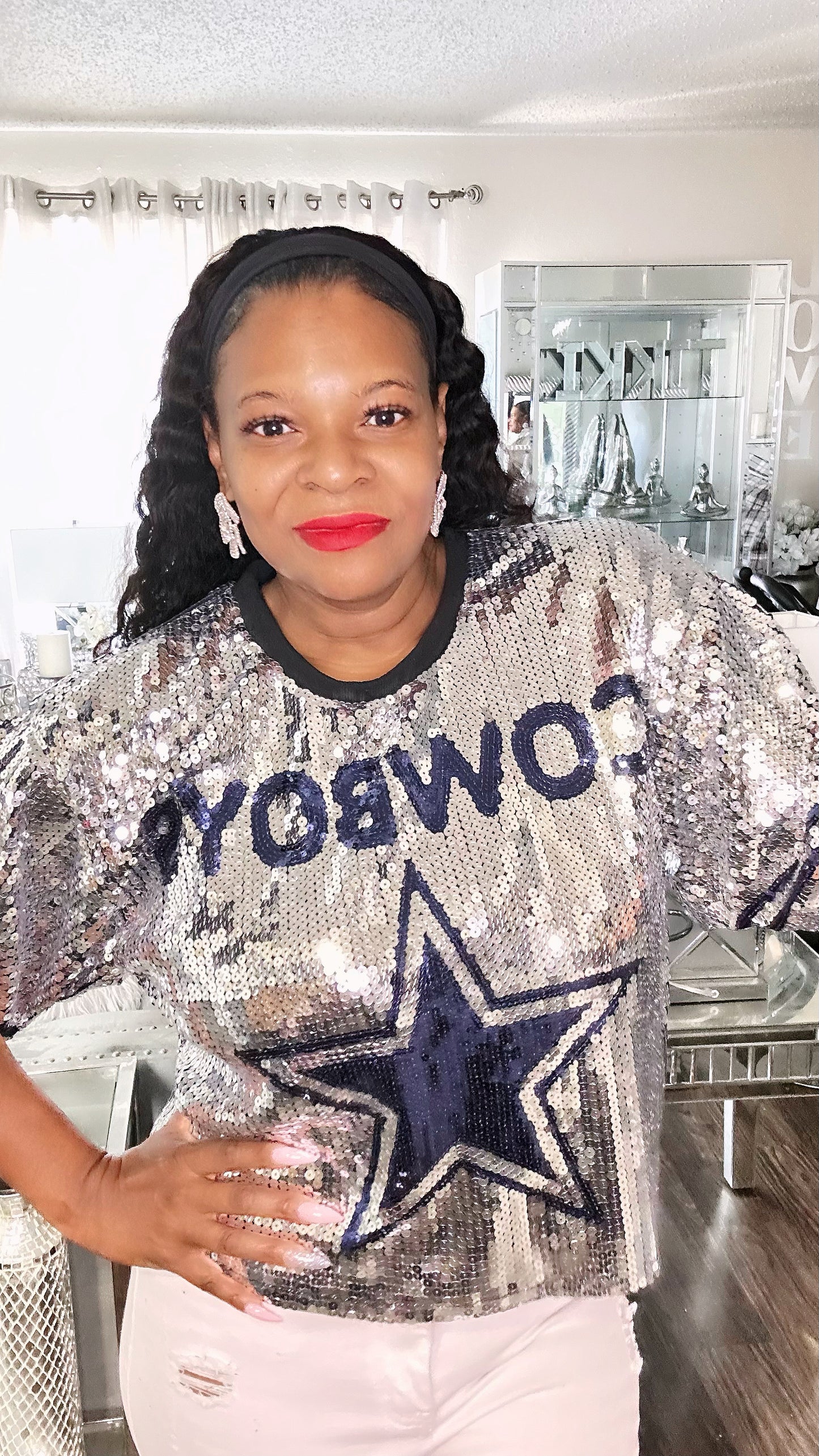 Dallas Cowboys Sequin dress shirt
