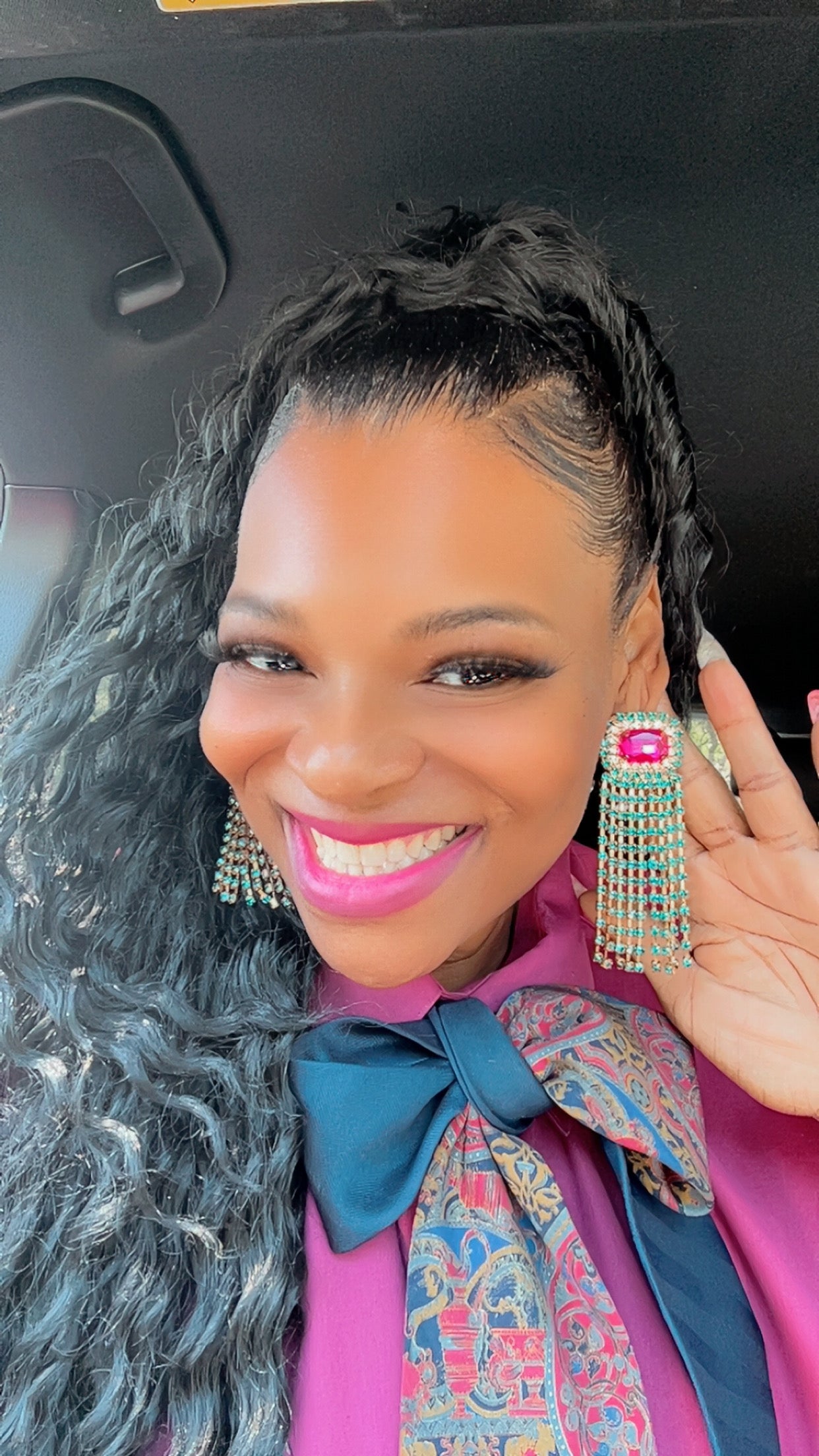 Green Tassels Earrings