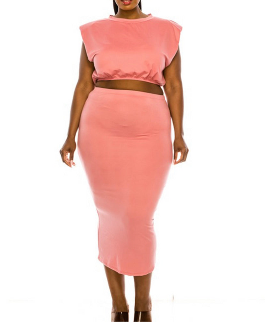 2pcs “Plus Size Sets” Pink