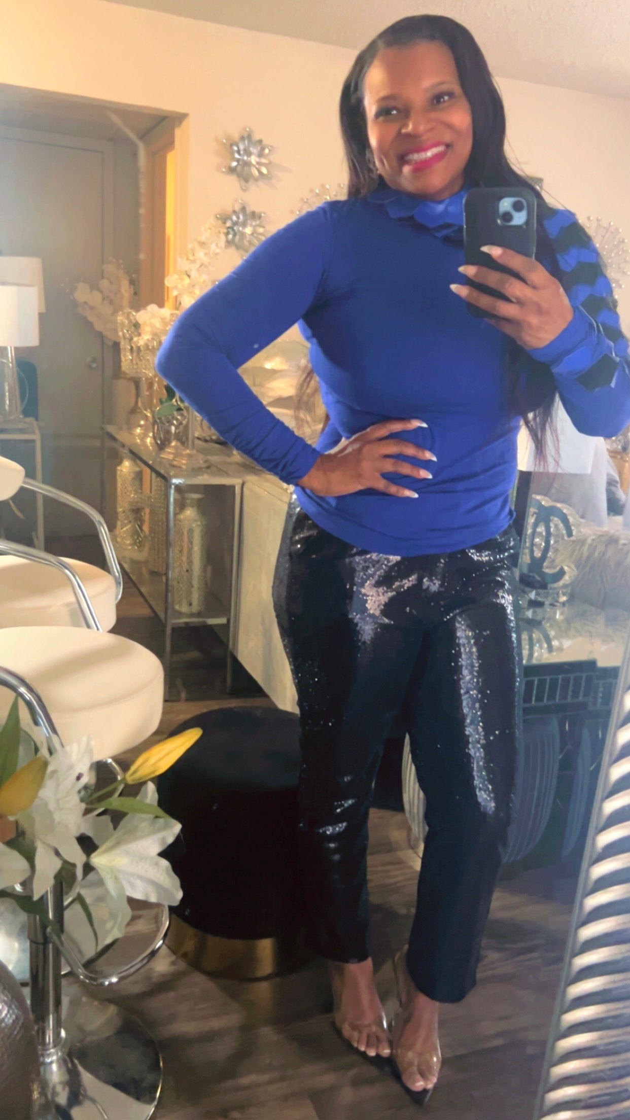 Black Sequin Pants