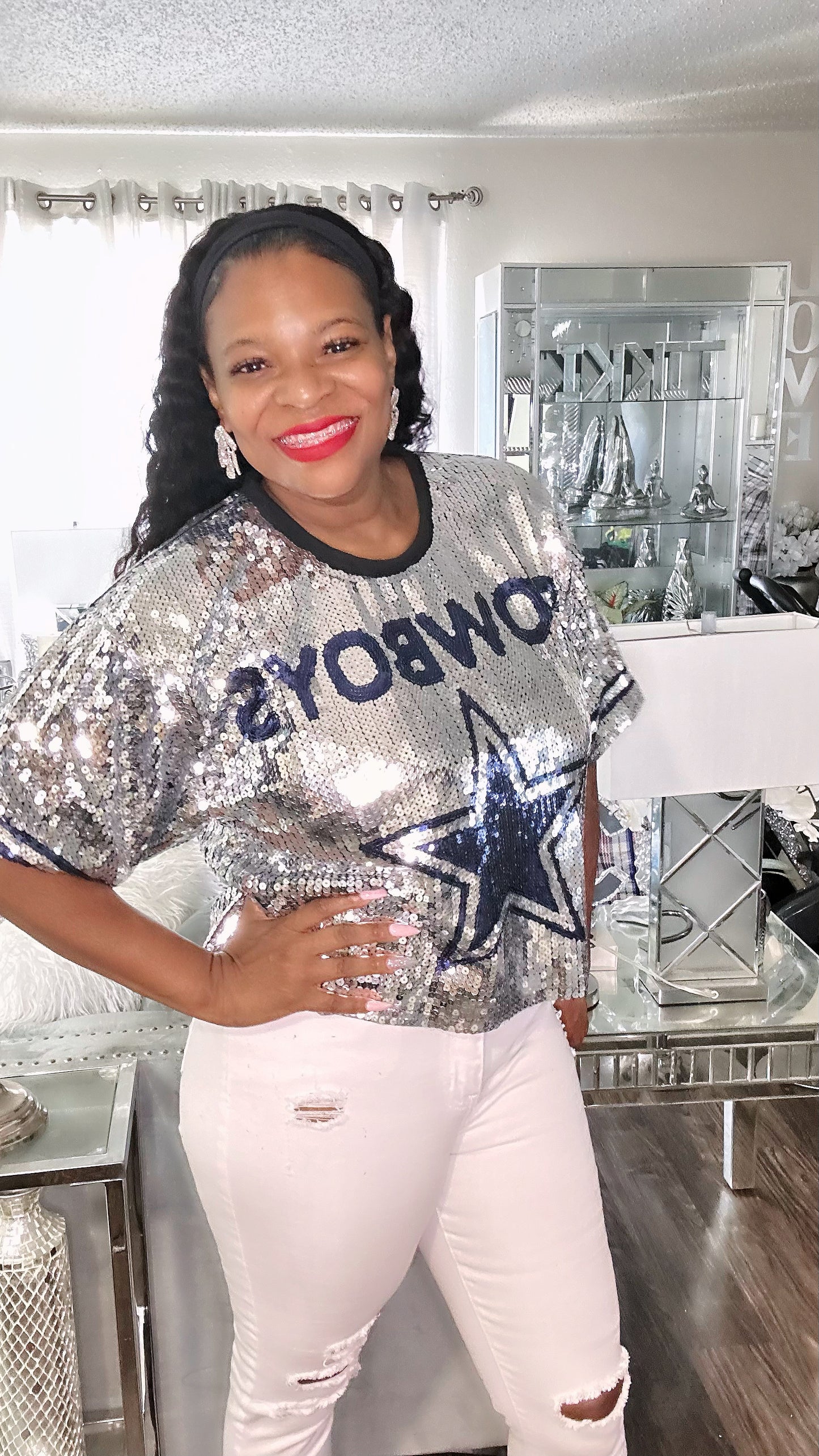 Dallas Cowboys Sequin dress shirt