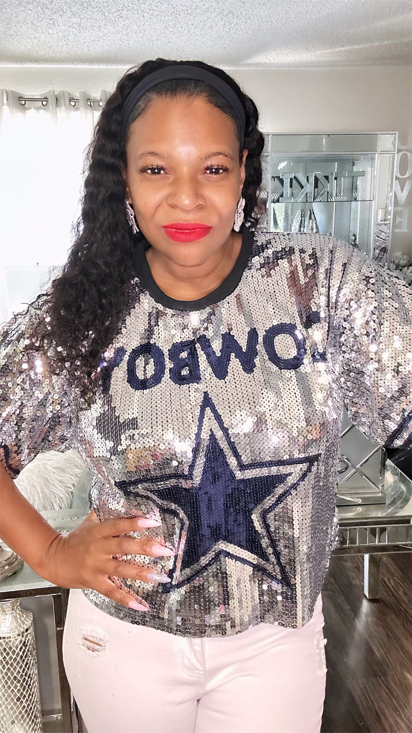 Dallas Cowboys Sequin dress shirt