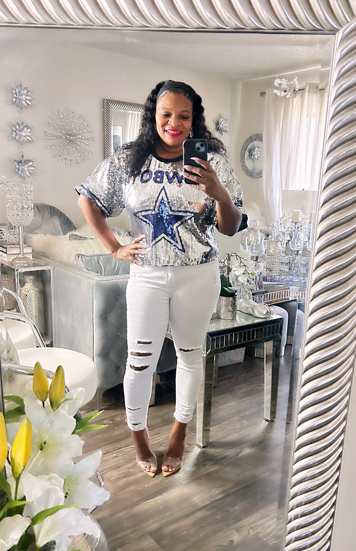 Dallas Cowboys Sequin dress shirt
