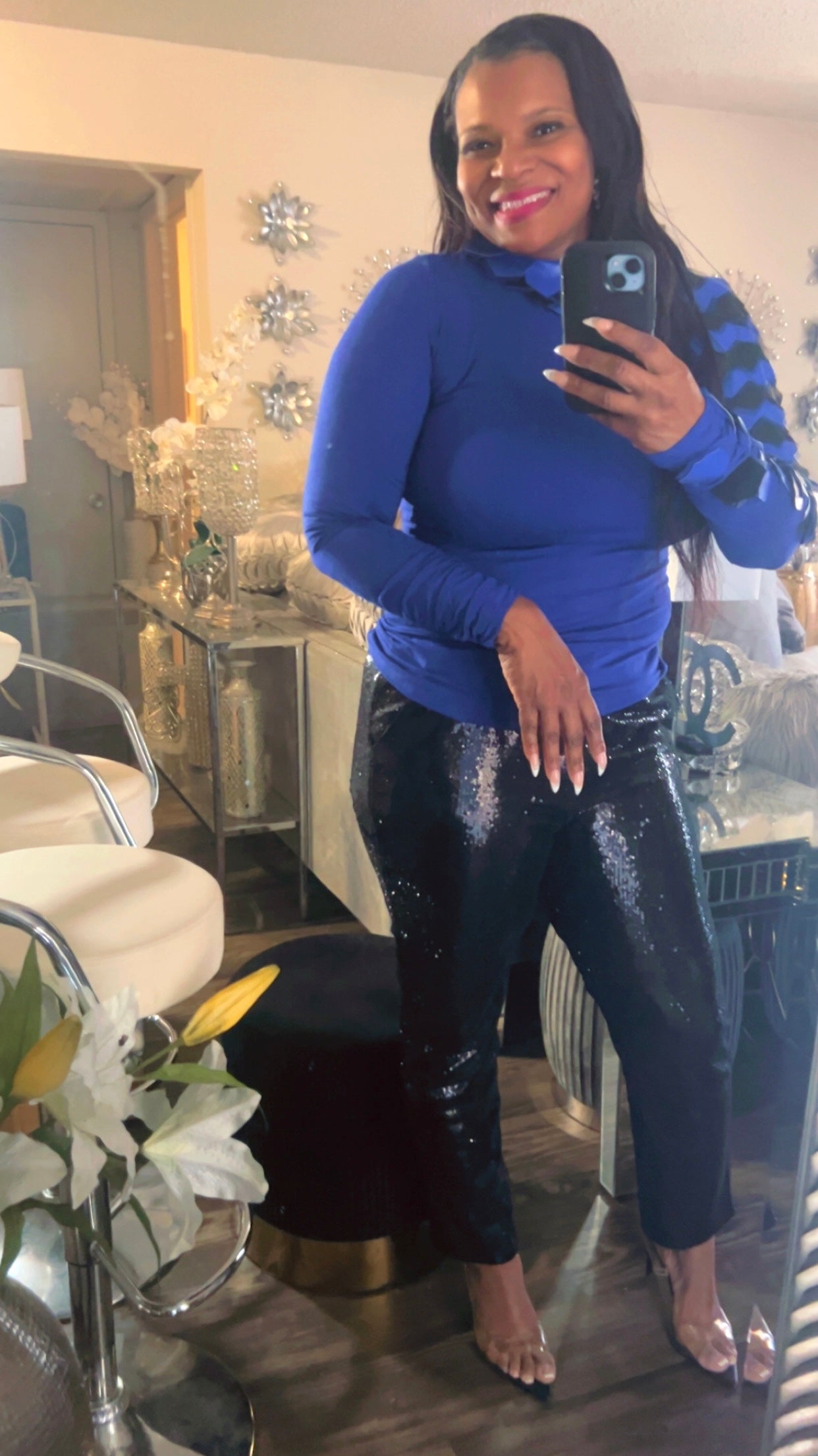 Black Sequin Pants
