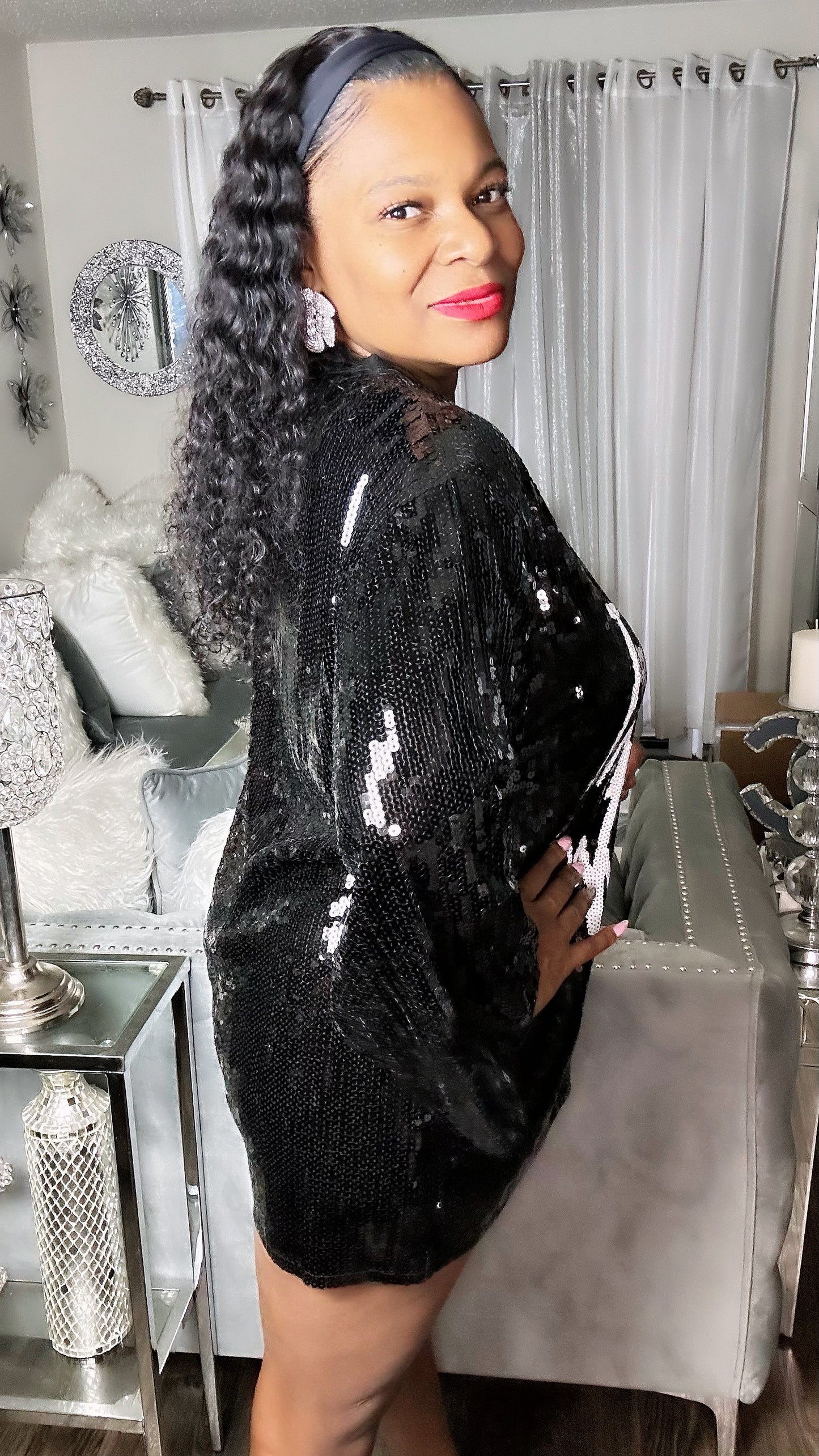 “I’m that B” Sequin Shirt Dress