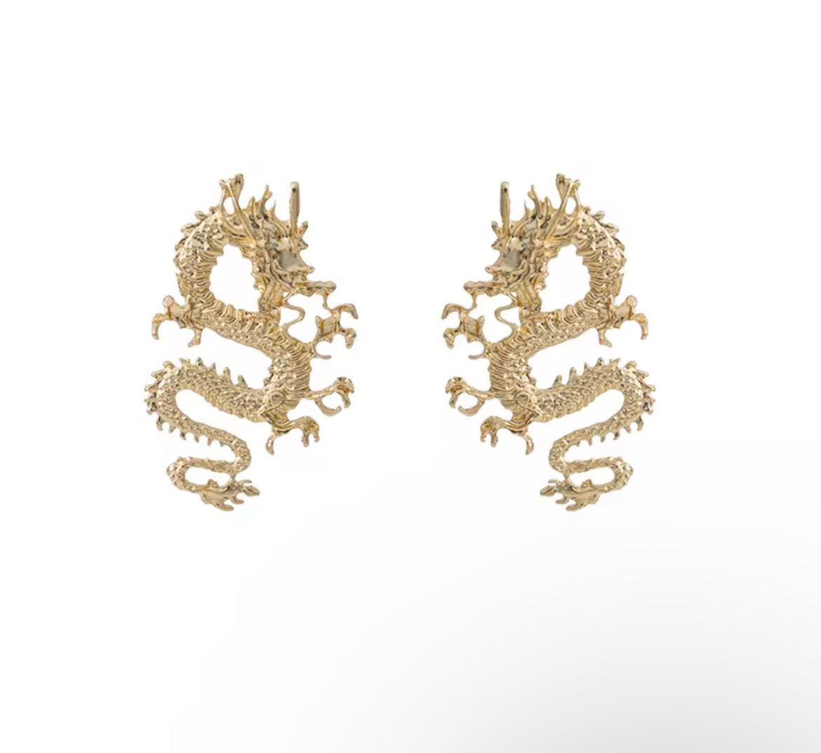 Dragon Earrings Gold