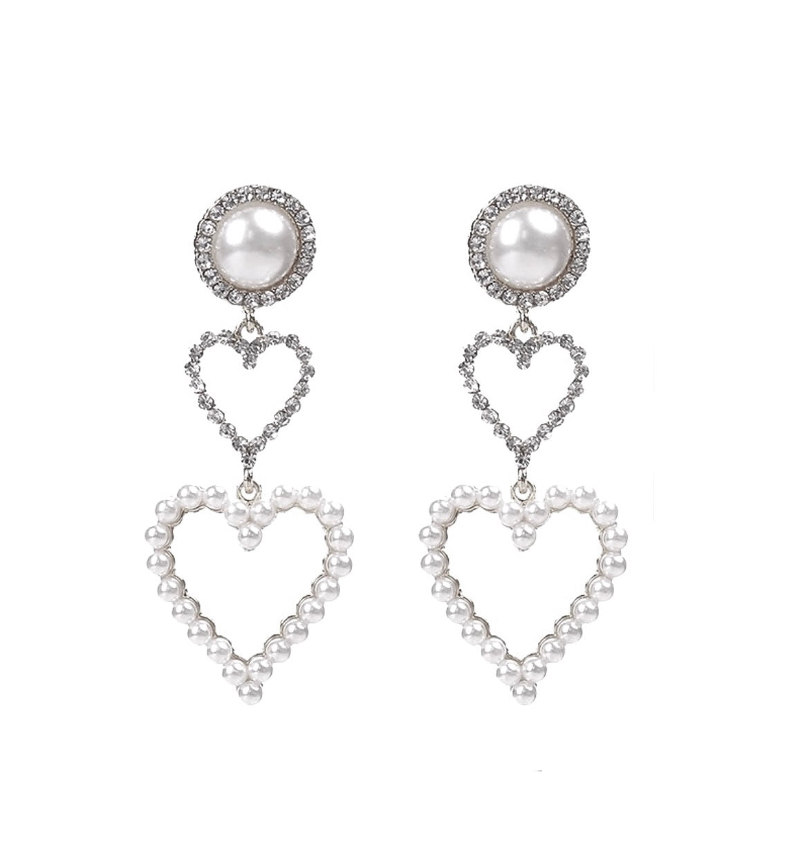 Heart Pearl Earrings