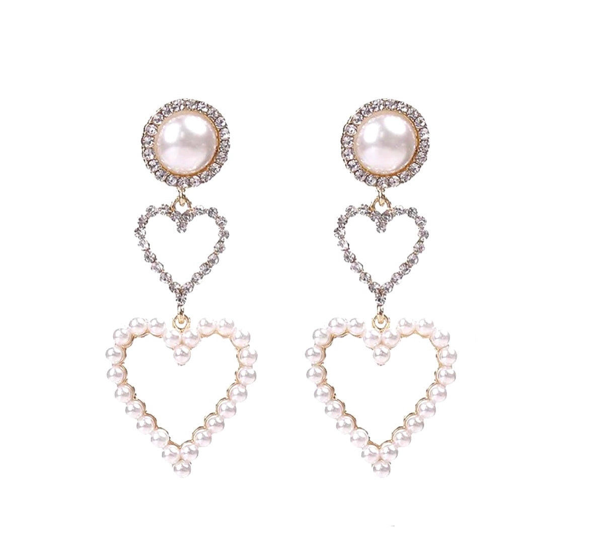 Heart Pearl Earrings