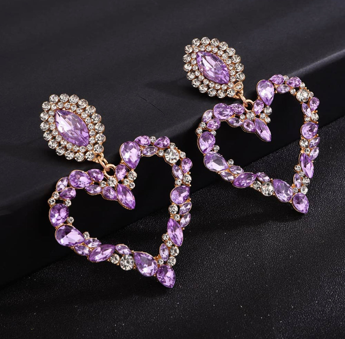 Purple Heart Earrings