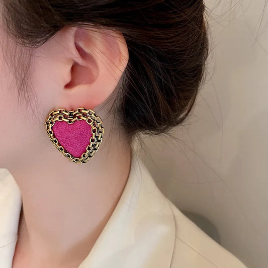 Pink Heart Earrings