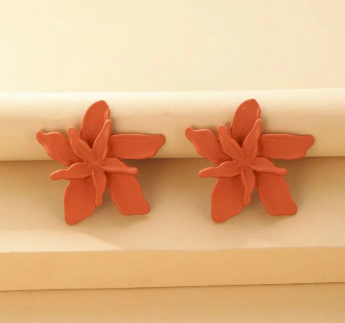 Orange Leaf Earrings