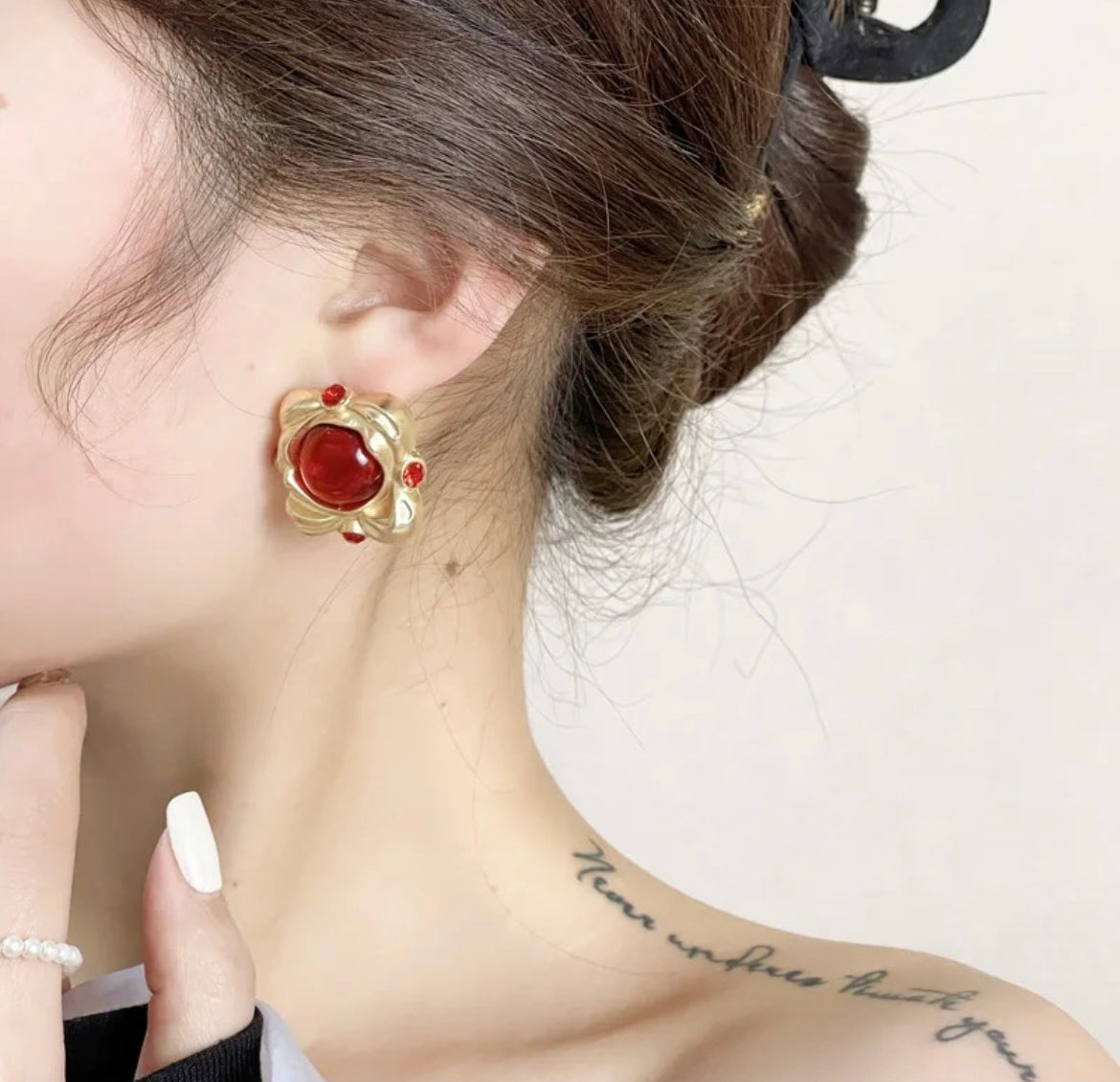 Red Square Earrings