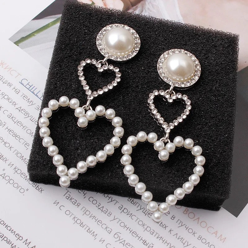 Heart Pearl Earrings