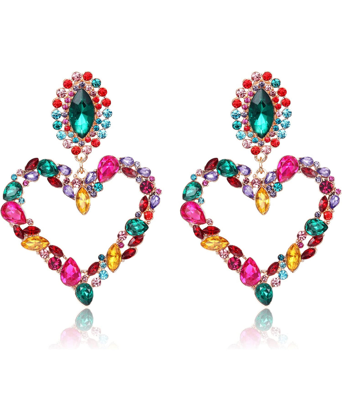 Green Heart Earrings