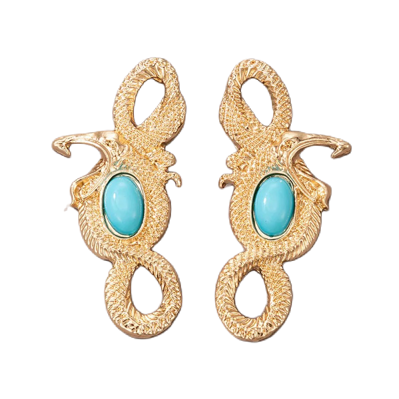 Snake turquoise earrings