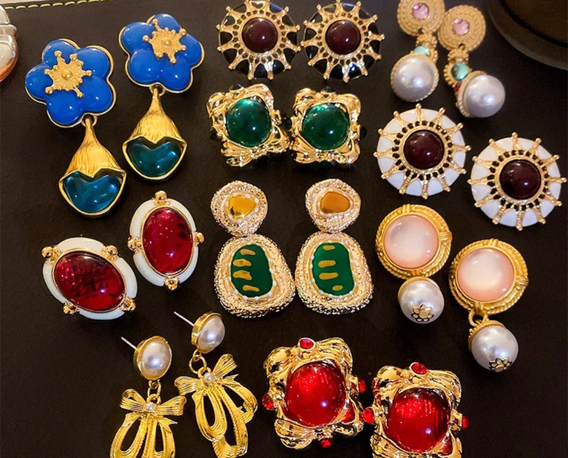 Red Square Earrings
