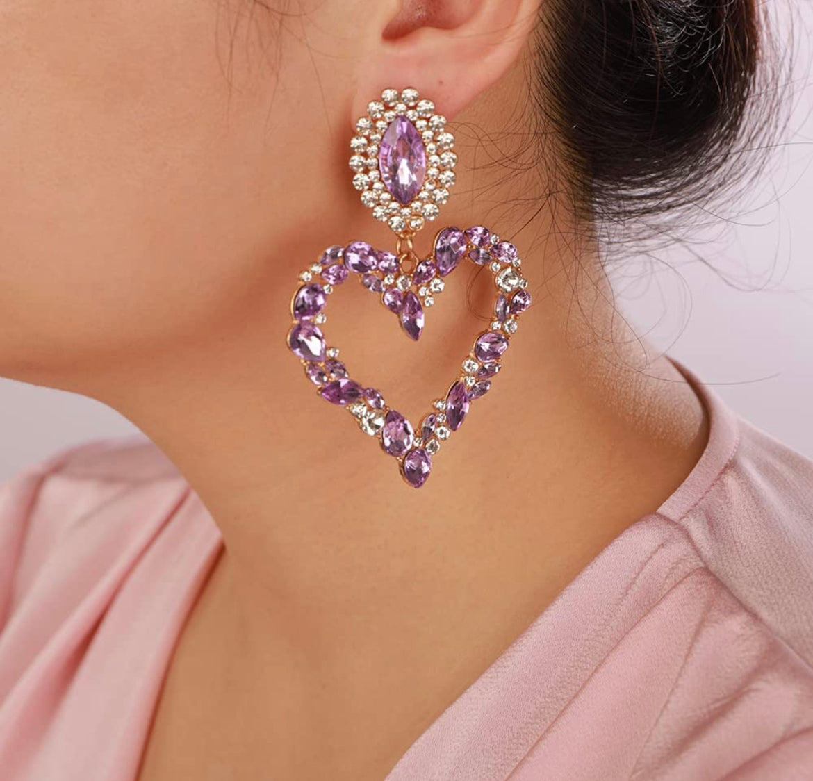 Purple Heart Earrings