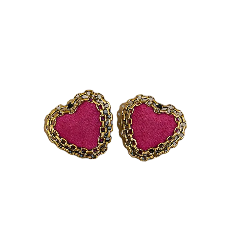 Pink Heart Earrings