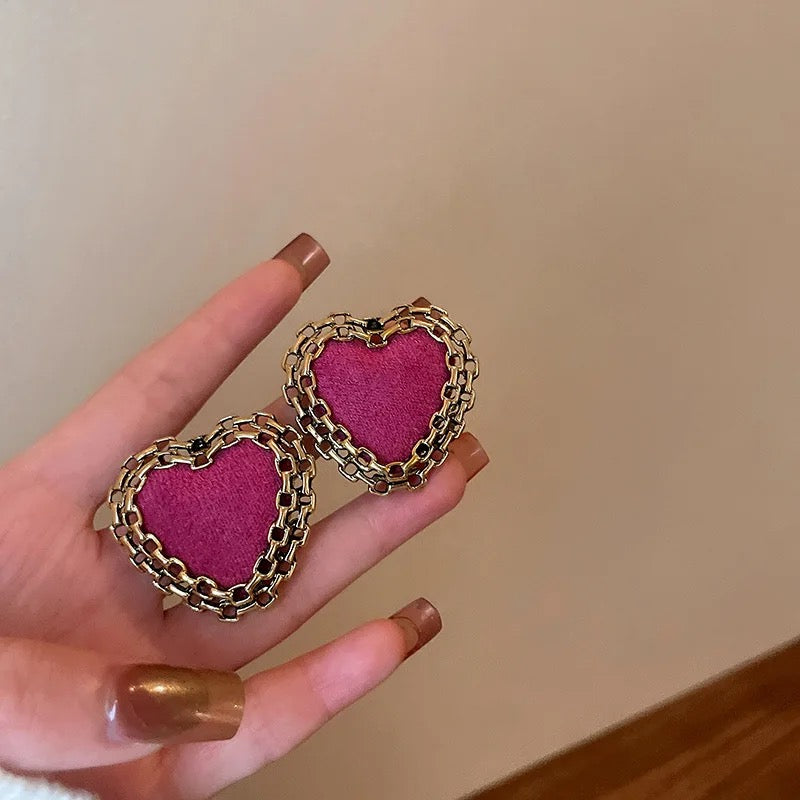 Pink Heart Earrings