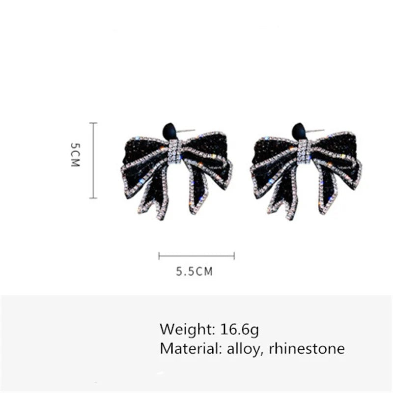 Black bow earrings