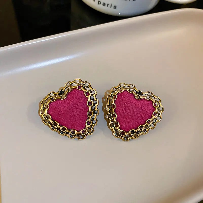 Pink Heart Earrings