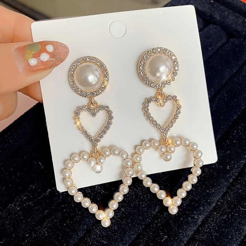 Heart Pearl Earrings