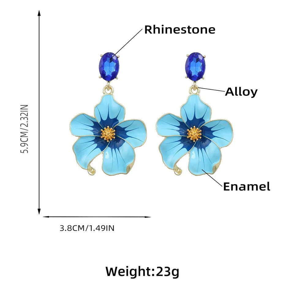 Blue Rose Earrings