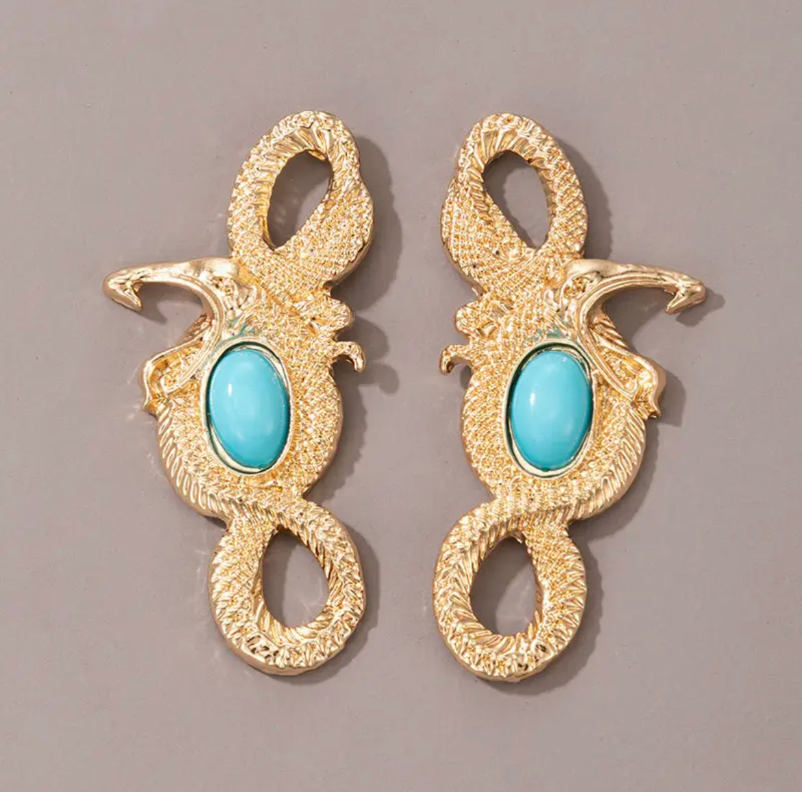 Snake turquoise earrings
