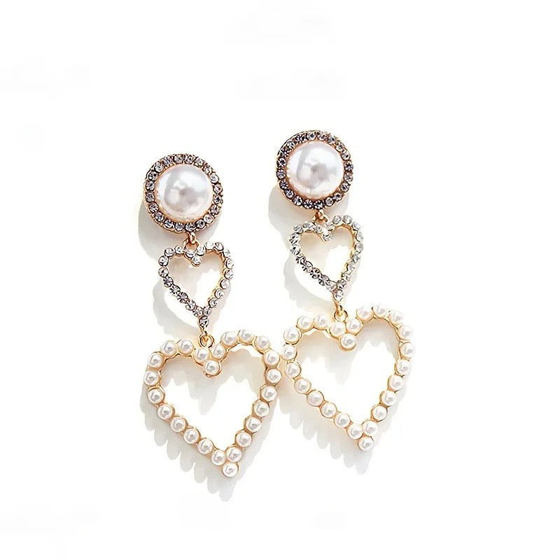 Heart Pearl Earrings