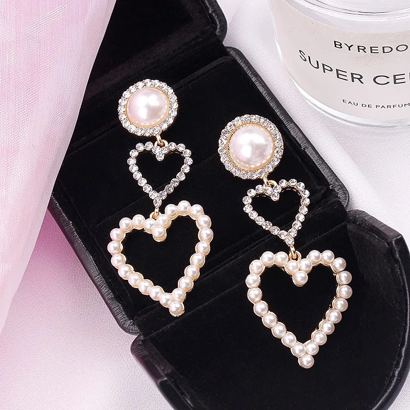 Heart Pearl Earrings