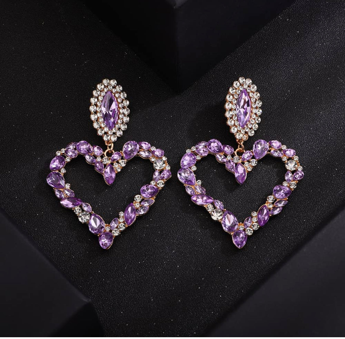 Purple Heart Earrings