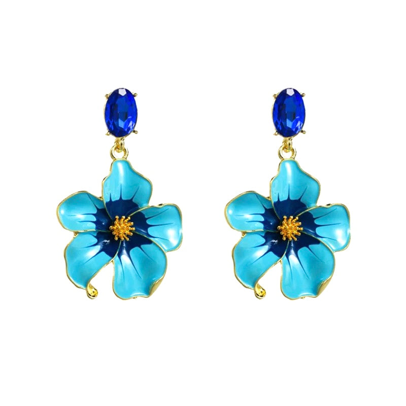 Blue Rose Earrings
