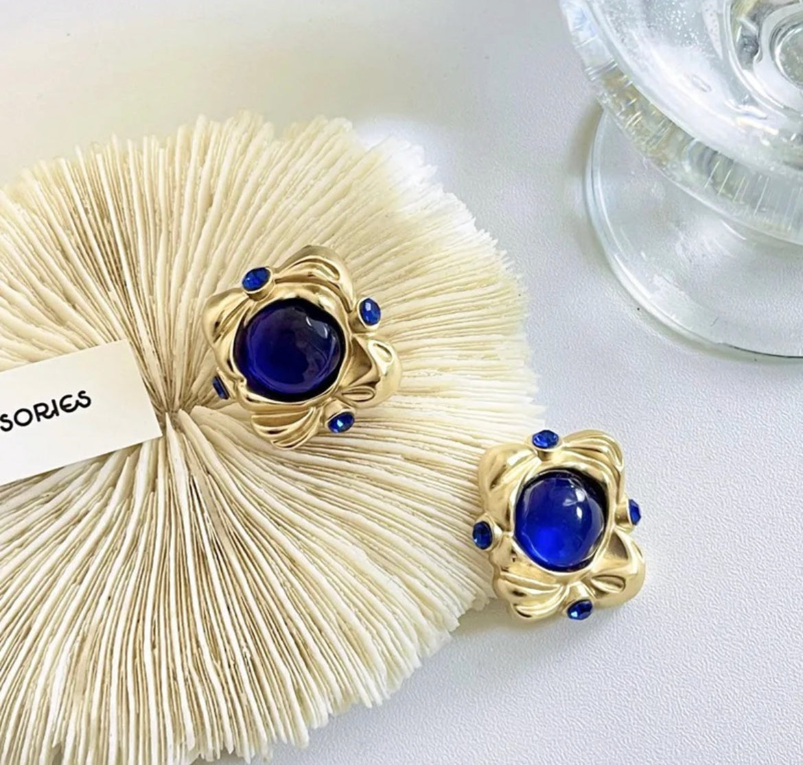 Blue Square Earrings