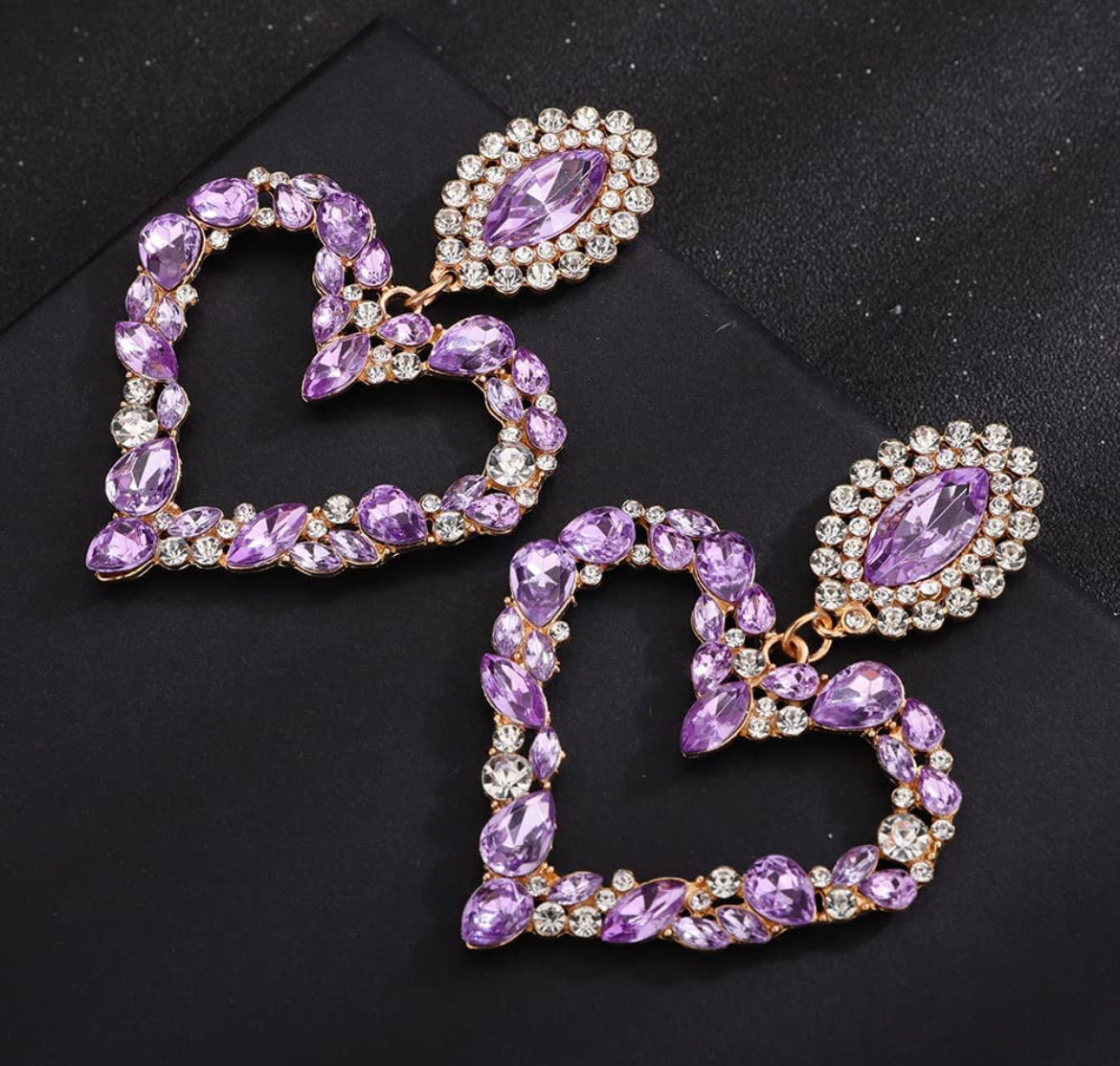 Purple Heart Earrings