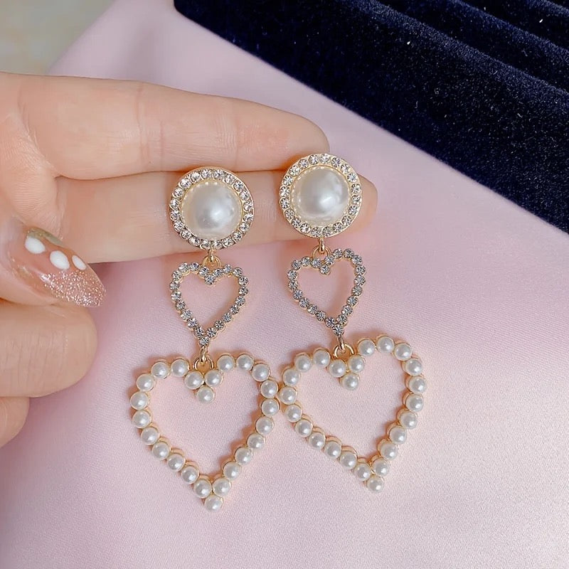 Heart Pearl Earrings
