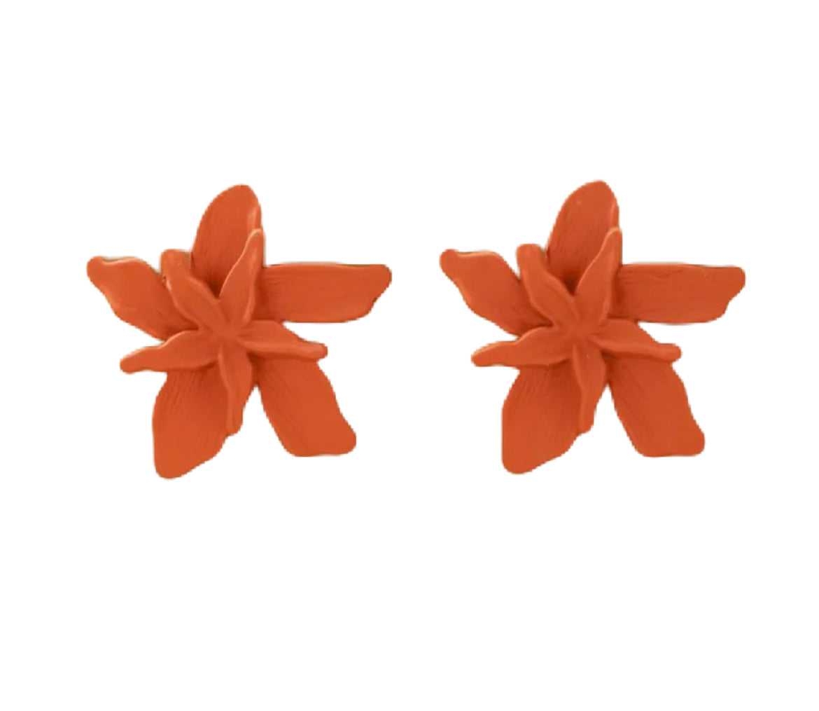 Orange Leaf Earrings