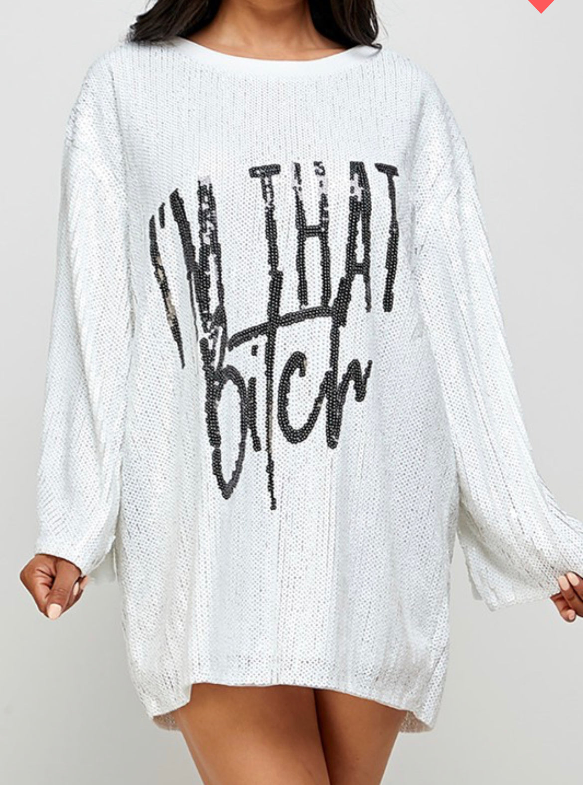 “I’m that B” Sequin Shirt Dress