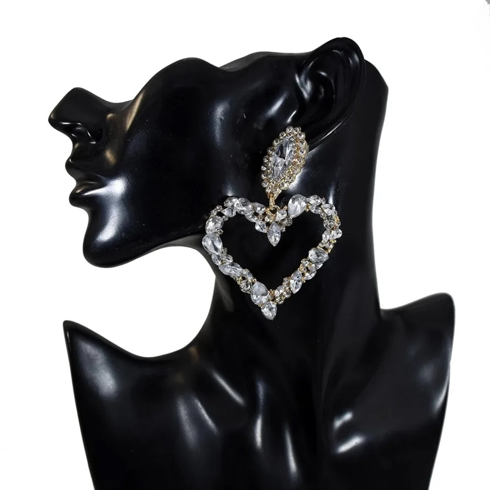 Heart White Earrings
